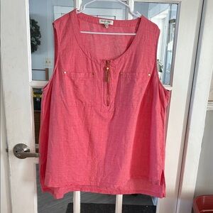 G79. Ellen Tracey Coral Sleeveless Blouse